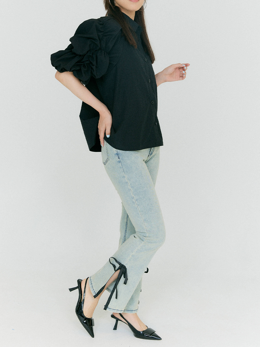 【4/23 OPEN】Whip cream sleeves shirt