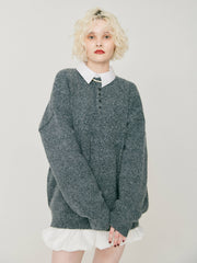 【12/18 OPEN】Unisex henley mochi knit