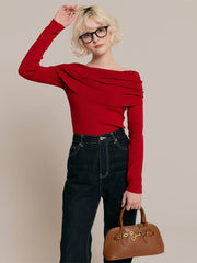 【9/25 19:00~】Drape off-shoulder knit