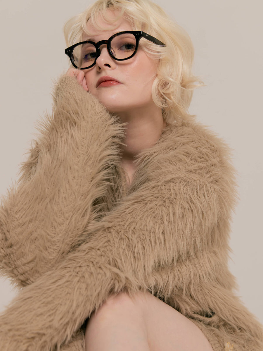 Cozy shaggy knit cardigan