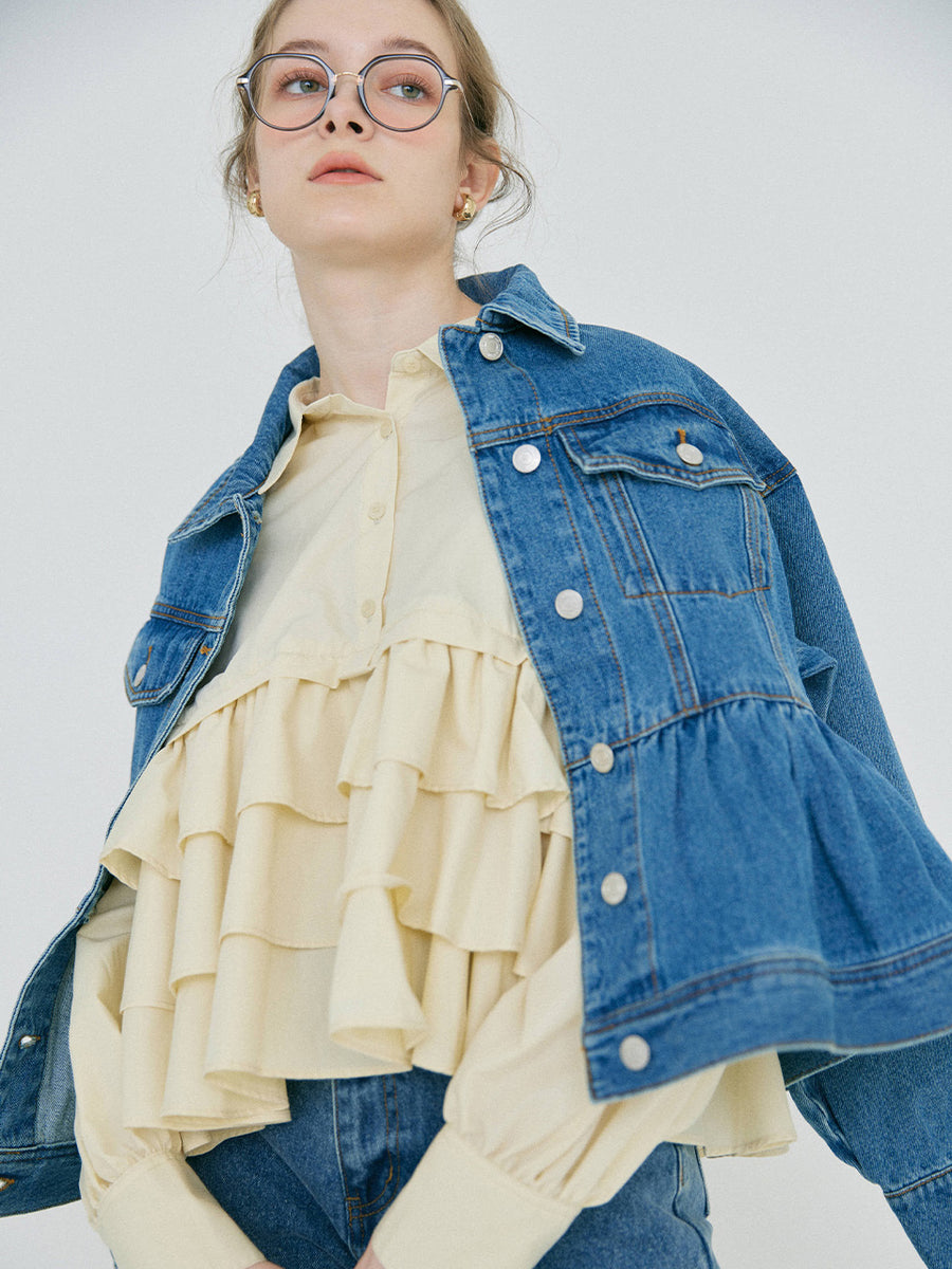 【2/19 OPEN】Chérie peplum denim jacket