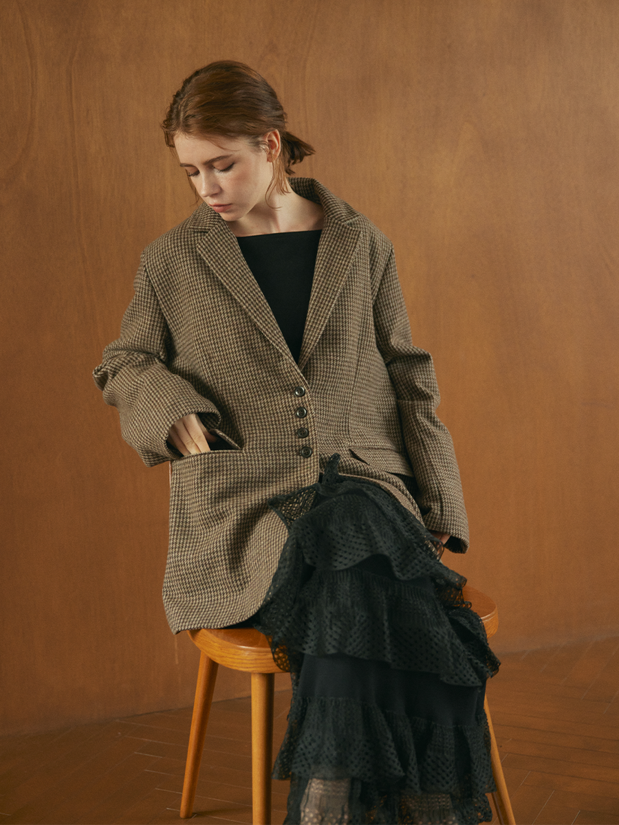 【9/24 OPEN】Checked tailored jacket