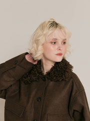 【10/29 OPEN】Faux shearling collar jacket
