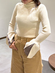 【RESTOCK】Bicolor layered flare knit tops