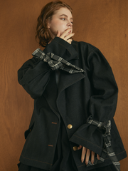 【10/8 OPEN】Check ribbon denim jacket