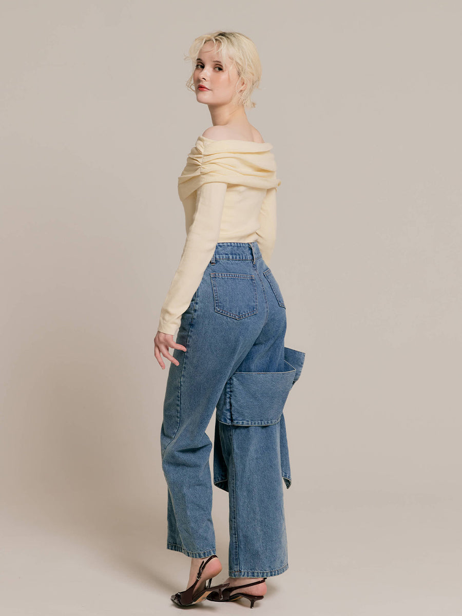 【9/25 19:00~】Drape off-shoulder knit
