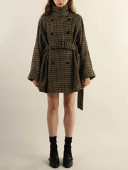 gun club check double short coat