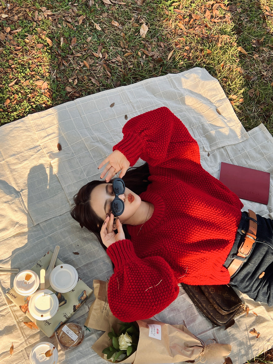 volume sleeve short knit