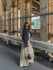 cargo long flare skirt