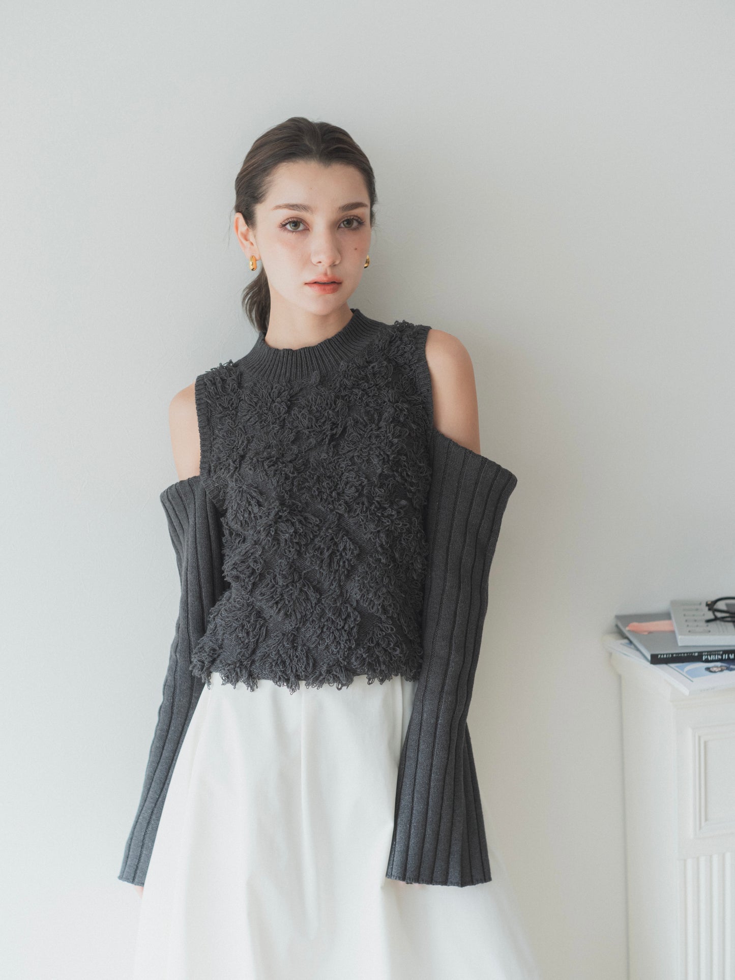 Open shoulder 3Way knit