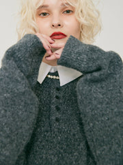 【12/18 OPEN】Unisex henley mochi knit