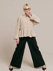 【9/25 19:00~】Shirring wide sleeve shirt