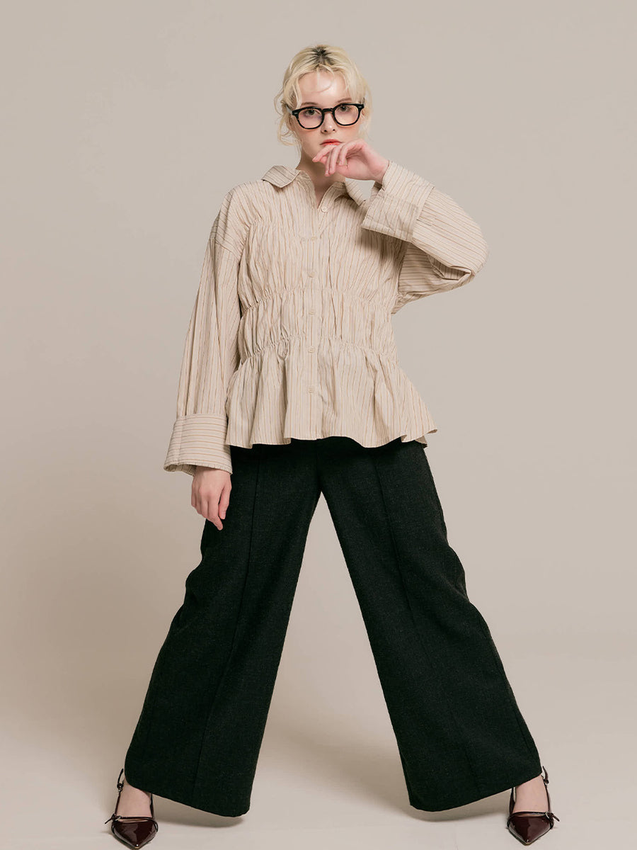 【9/25 19:00~】Shirring wide sleeve shirt