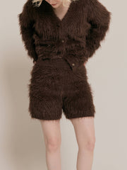 Cozy shaggy knit cardigan