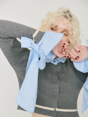 【予約販売】Ribbon tie cropped cardigan