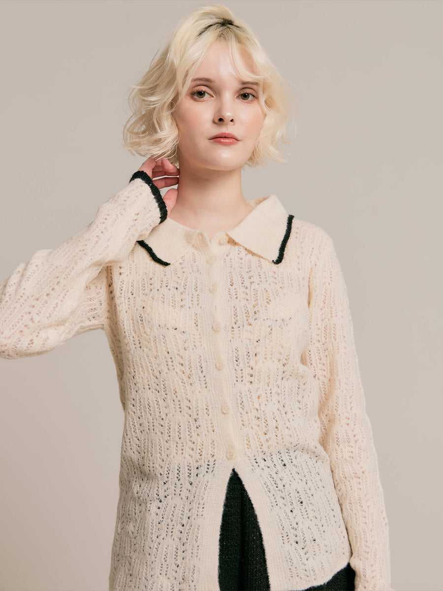 Crochet knit cardigan
