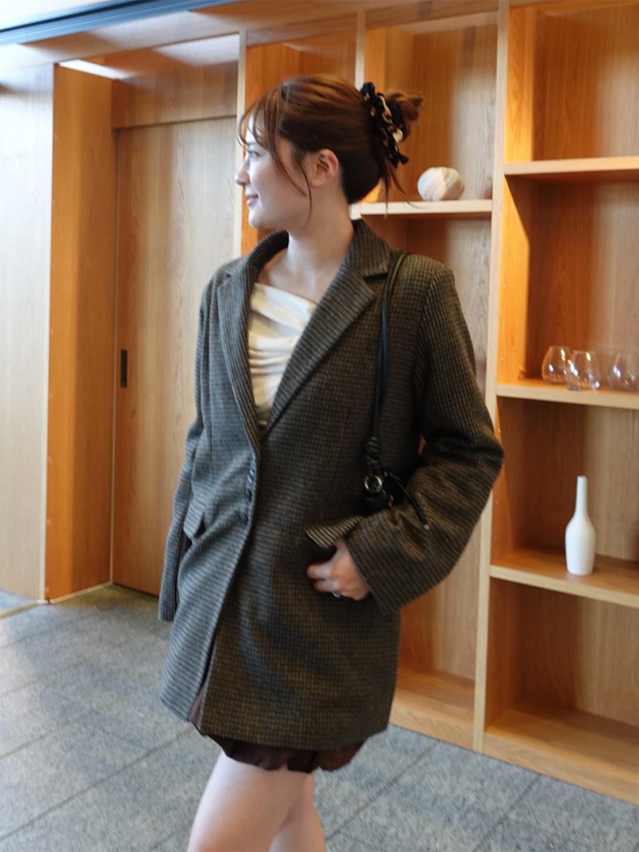 【9/24 OPEN】Checked tailored jacket