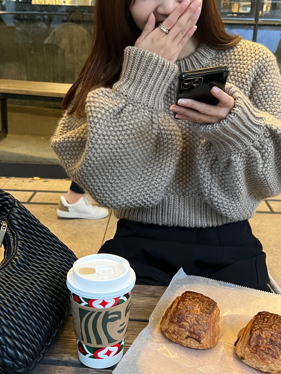 volume sleeve short knit