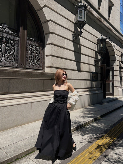 decorative bare top flare dress