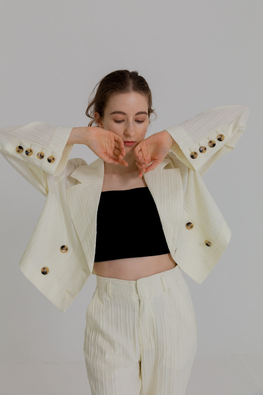 bumpy cropped jacket