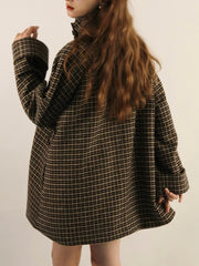 gun club check double short coat