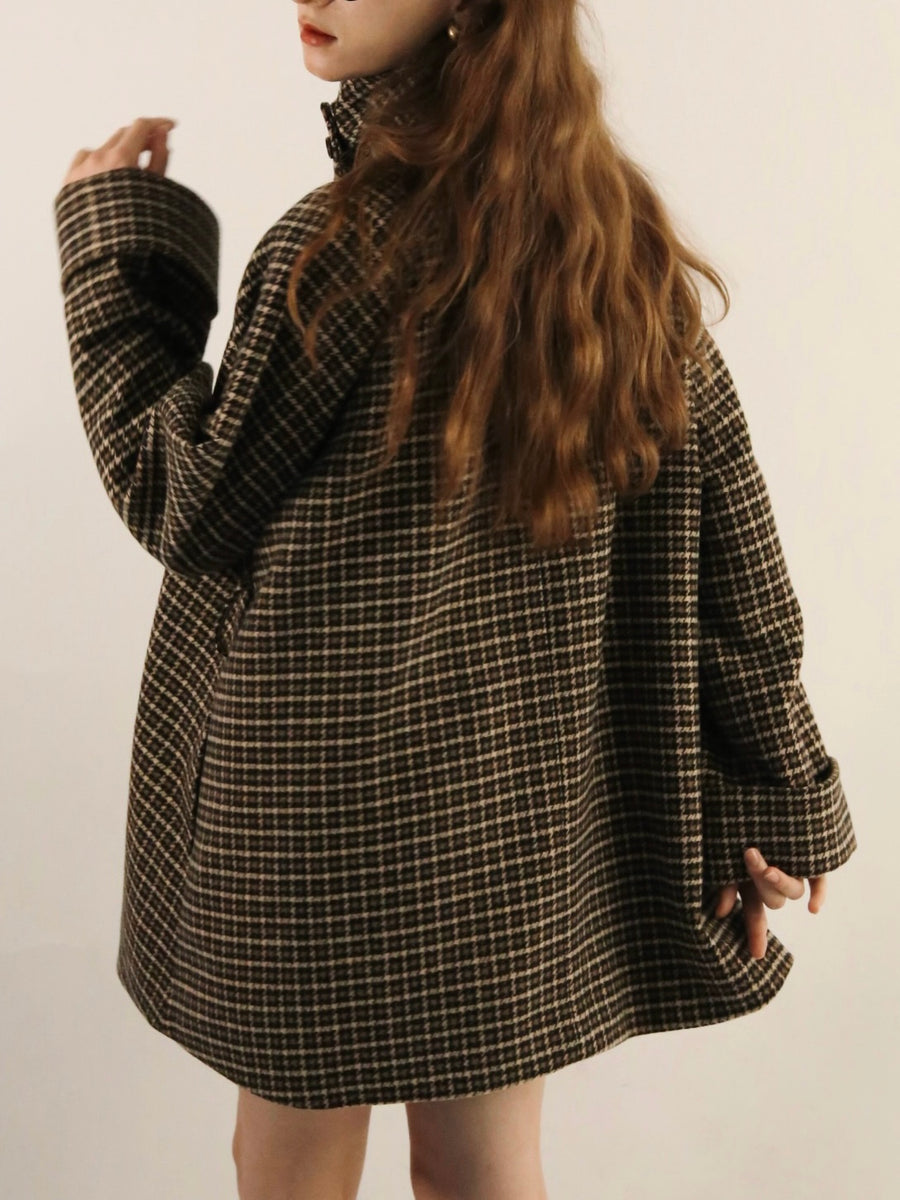 gun club check double short coat