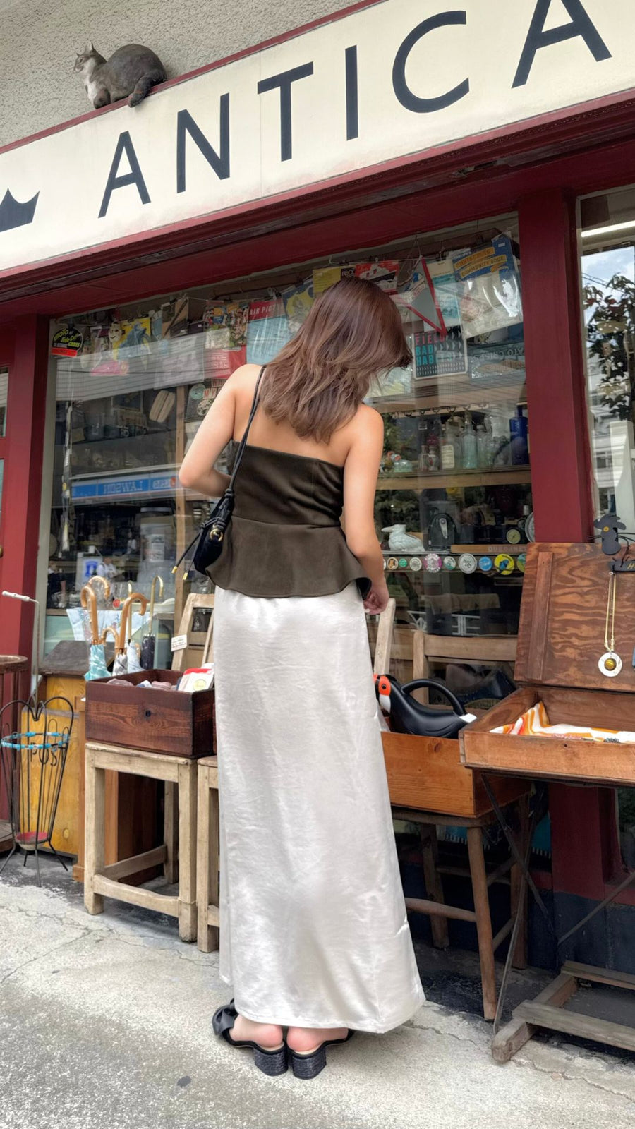 Satin slip skirt
