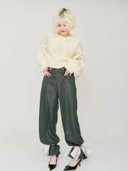 2Way ribbon wide pants