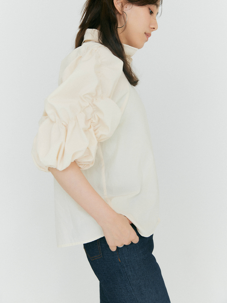 【4/23 OPEN】Whip cream sleeves shirt