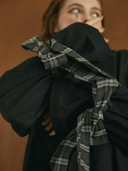 【10/8 OPEN】Check ribbon denim jacket