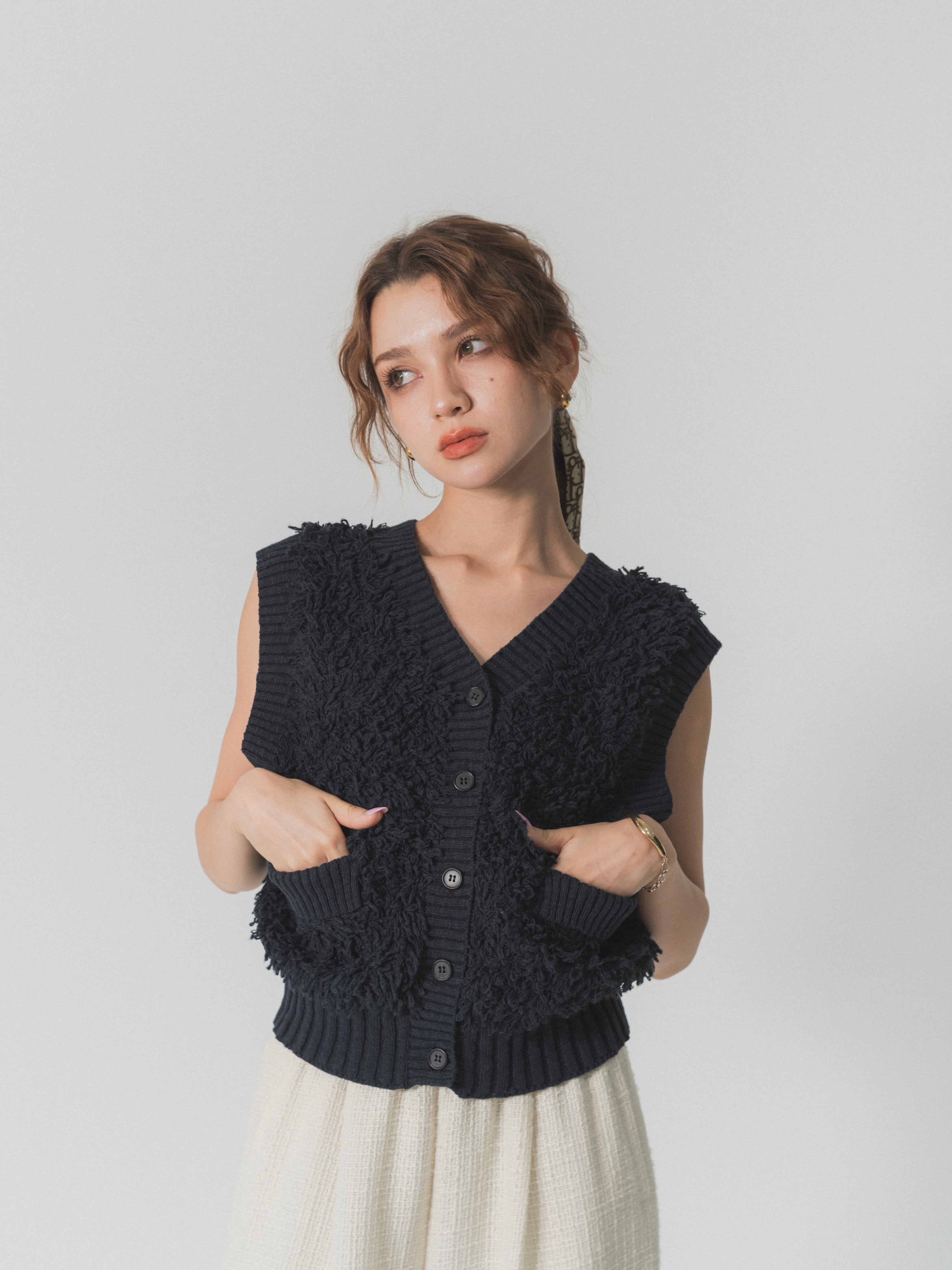 loop yarn knit gilet – RANCLIC