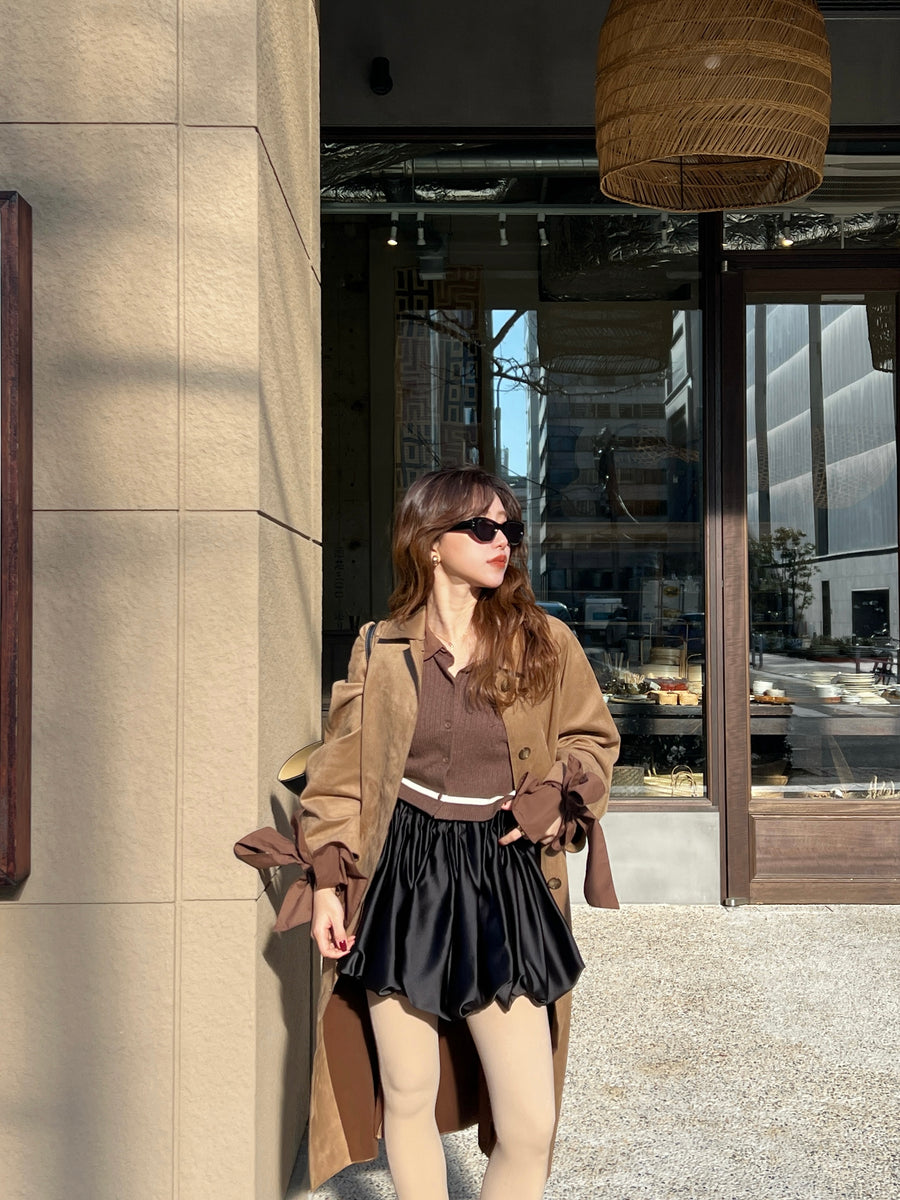 【予約販売】Ribbon tie cropped cardigan