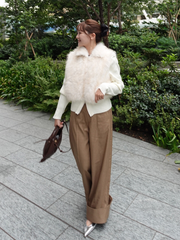 【9/17 OPEN】Shaggy switch knit zip top