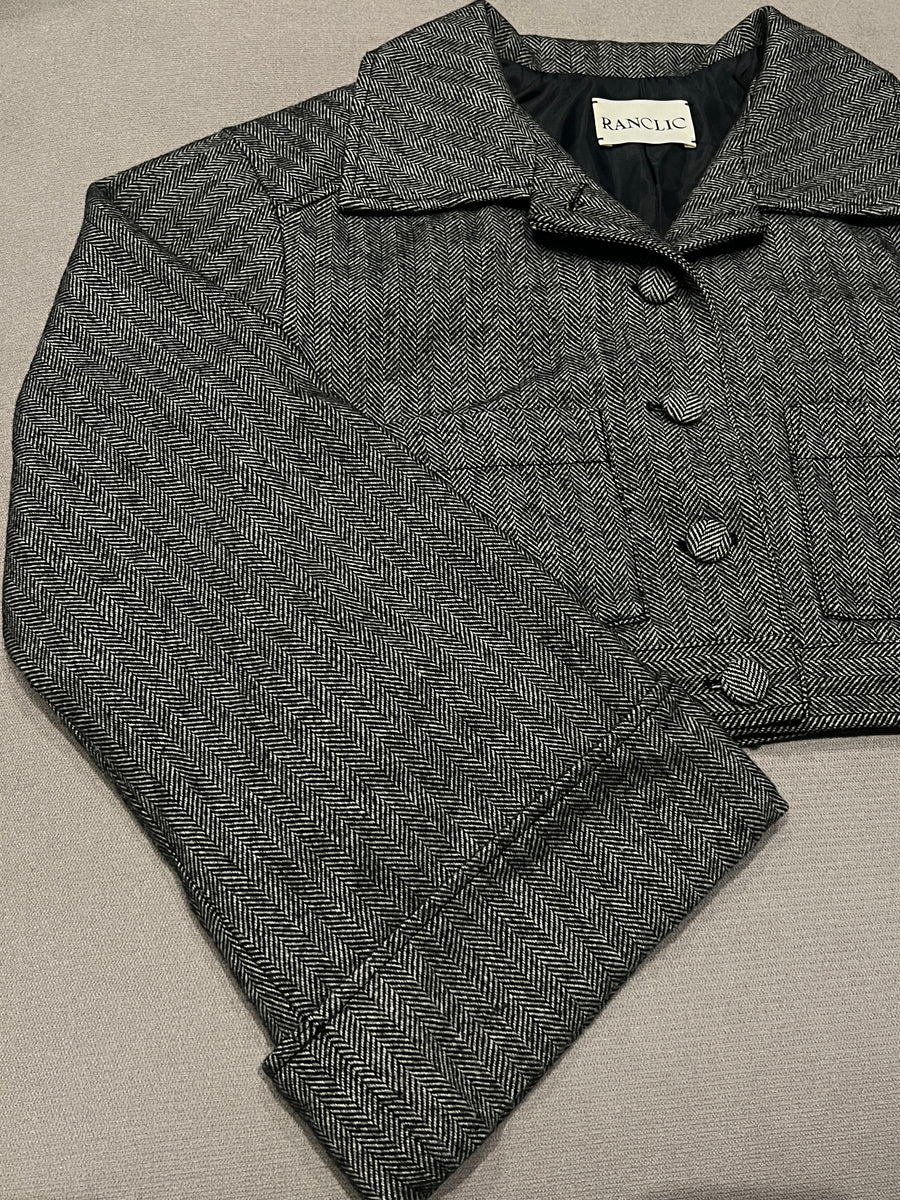 herringbone volume sleeve jacket