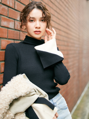 【RESTOCK】Bicolor layered flare knit tops