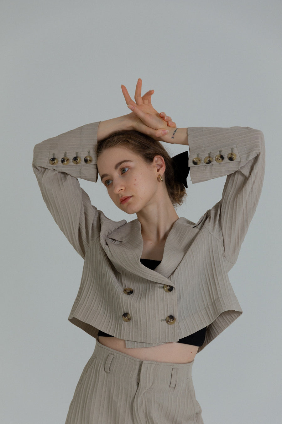 bumpy cropped jacket