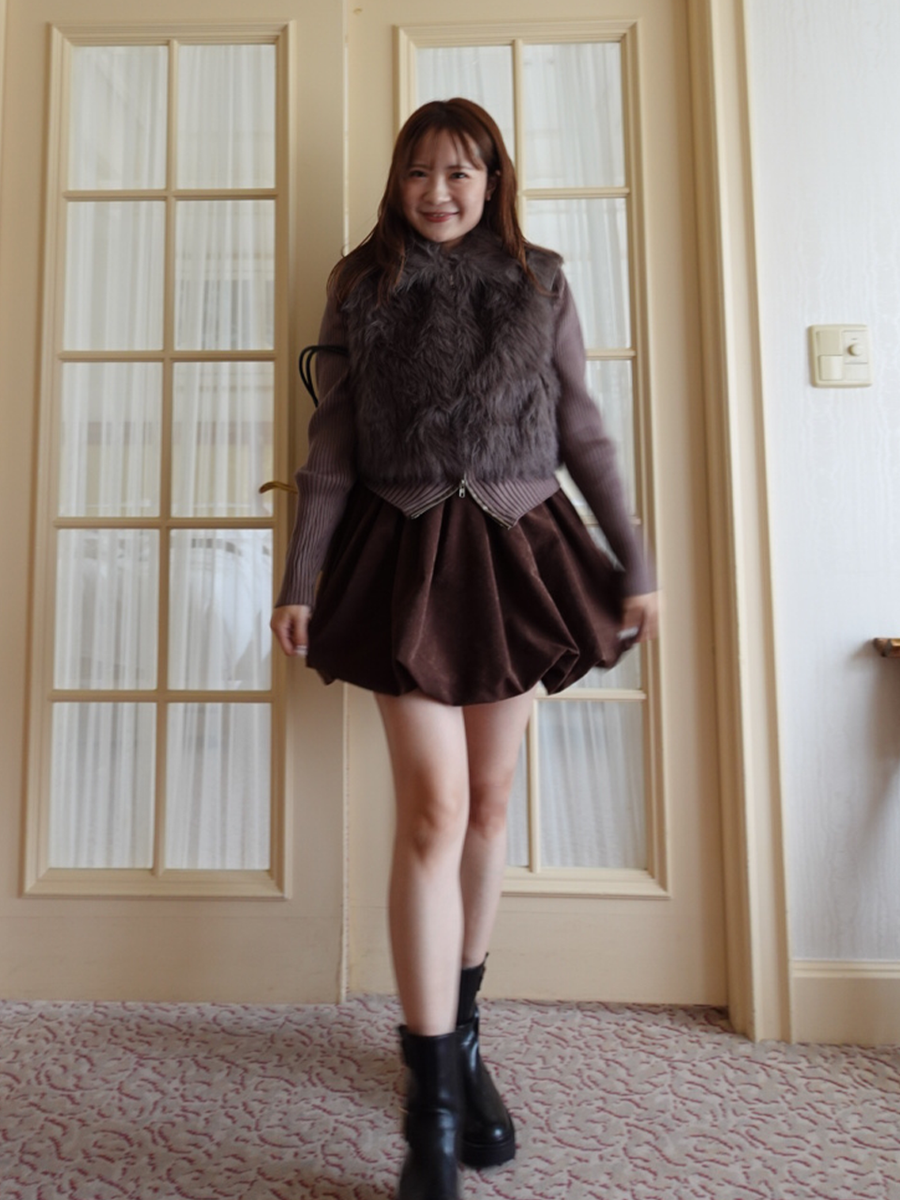 【9/17 OPEN】Shaggy switch knit zip top