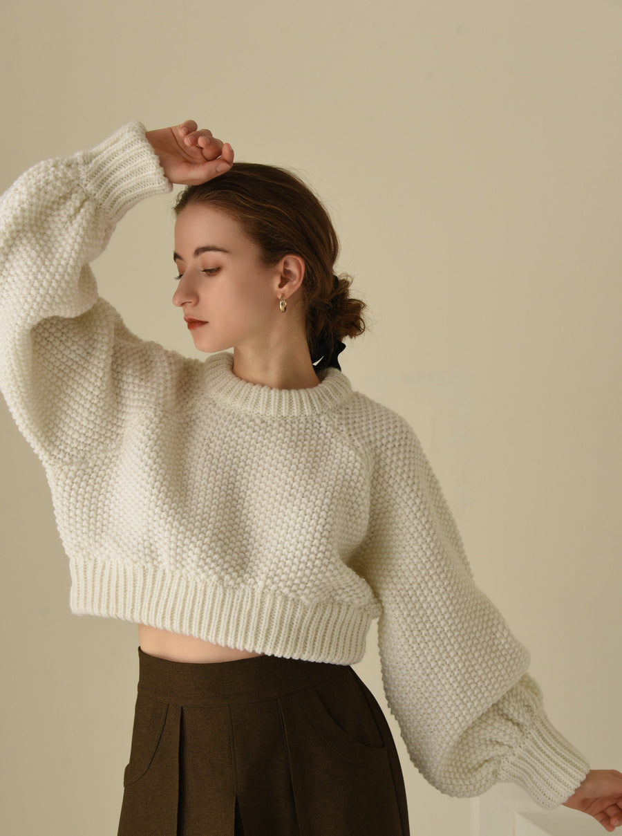 volume sleeve short knit