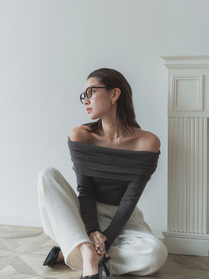 【SELECT】off shoulder libknit