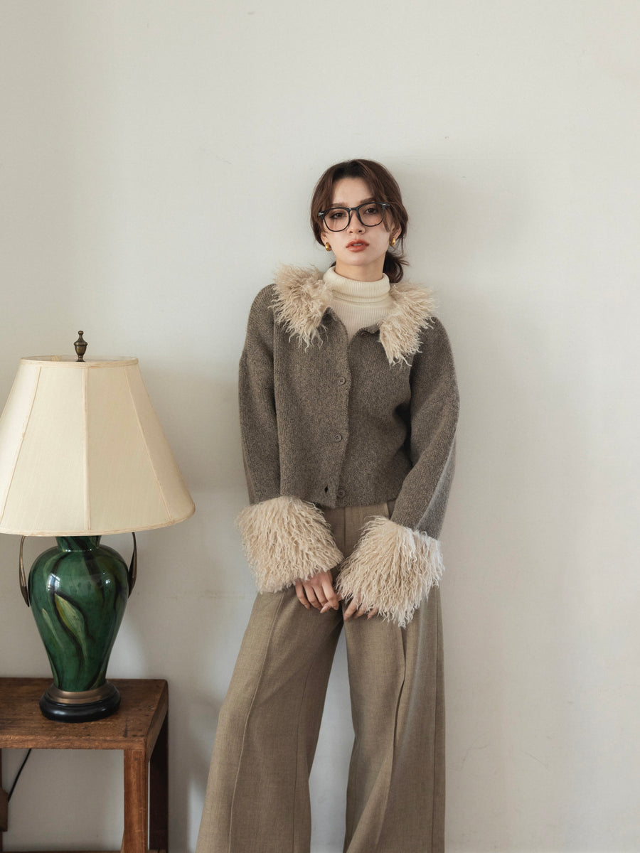 poodle sleeve knit cardigan