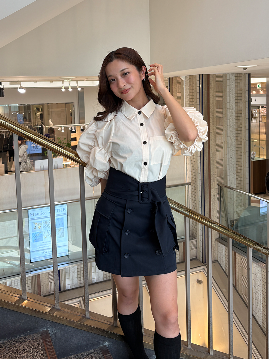 【4/23 OPEN】Whip cream sleeves shirt