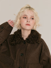 【10/29 OPEN】Faux shearling collar jacket