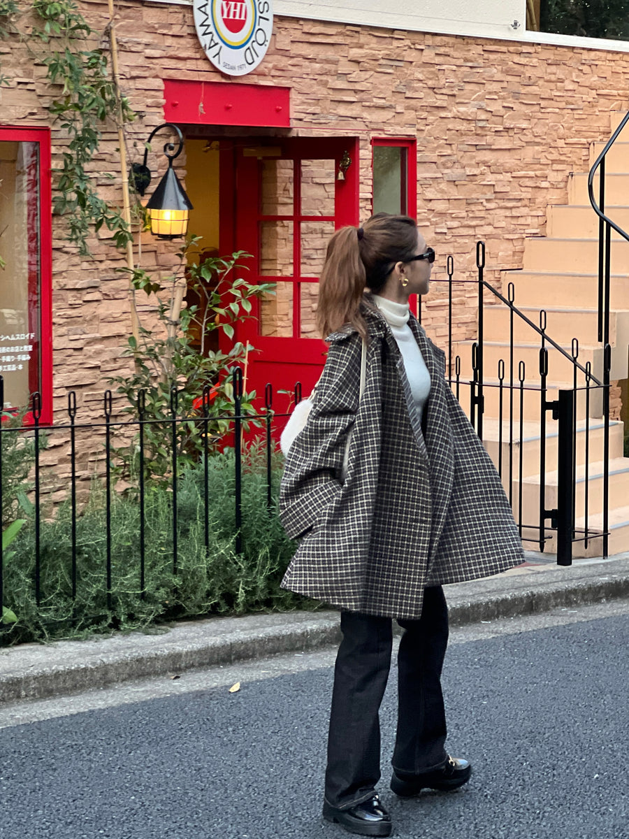 gun club check double short coat