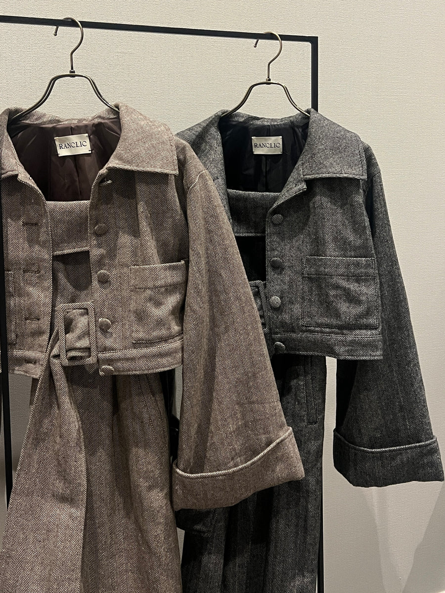 herringbone volume sleeve jacket
