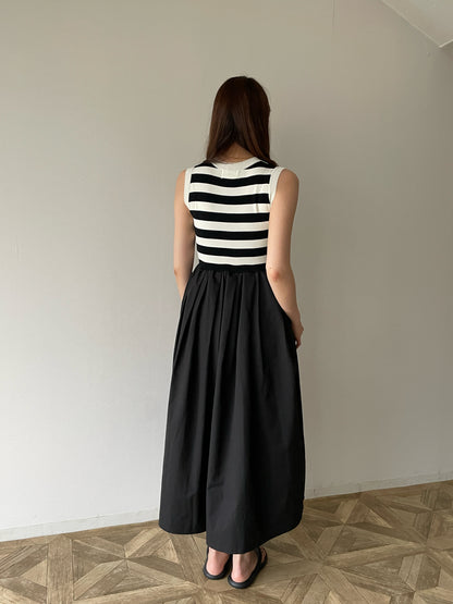 striped sleeveless dress