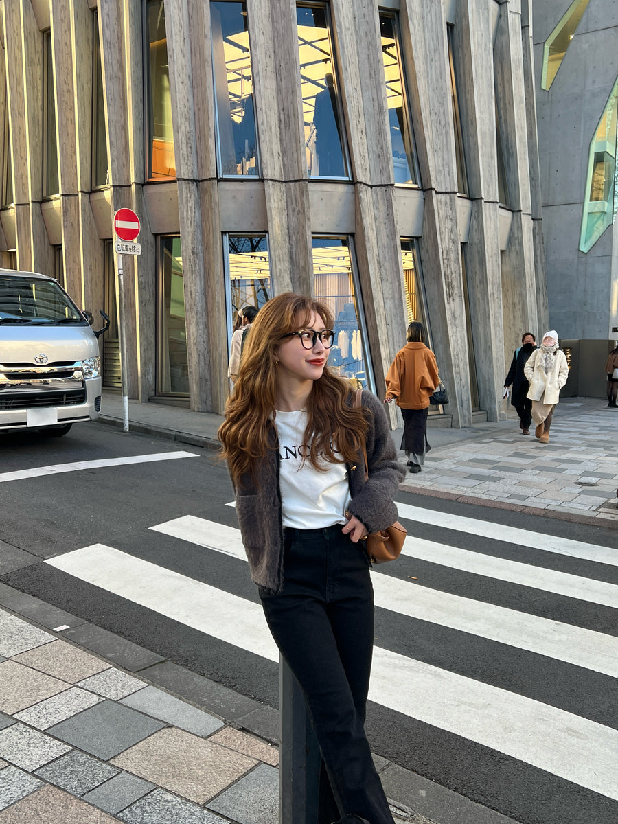 【BEST SELLER】side slit denim ribbon pants