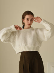 volume sleeve short knit