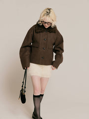 【10/29 OPEN】Faux shearling collar jacket