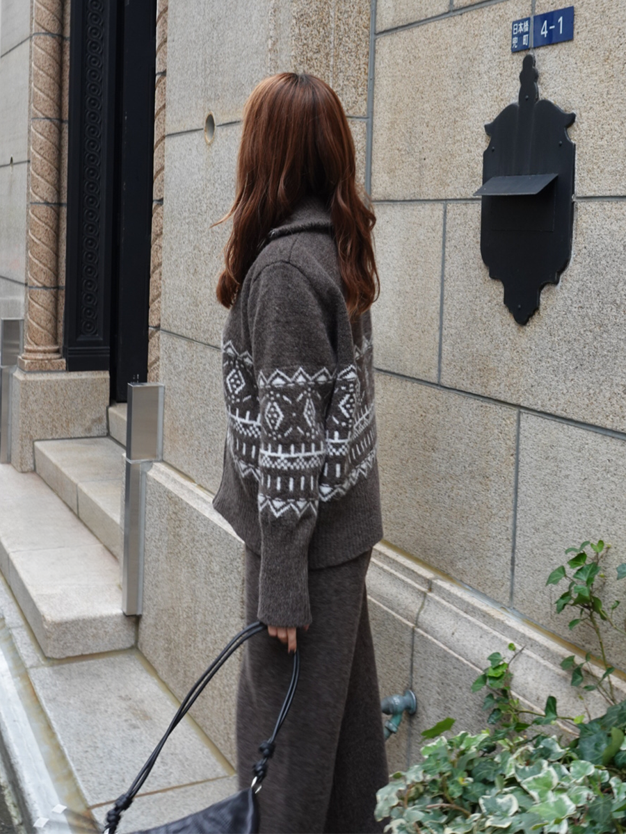 【11/5OPEN】Nordic zip knit set up