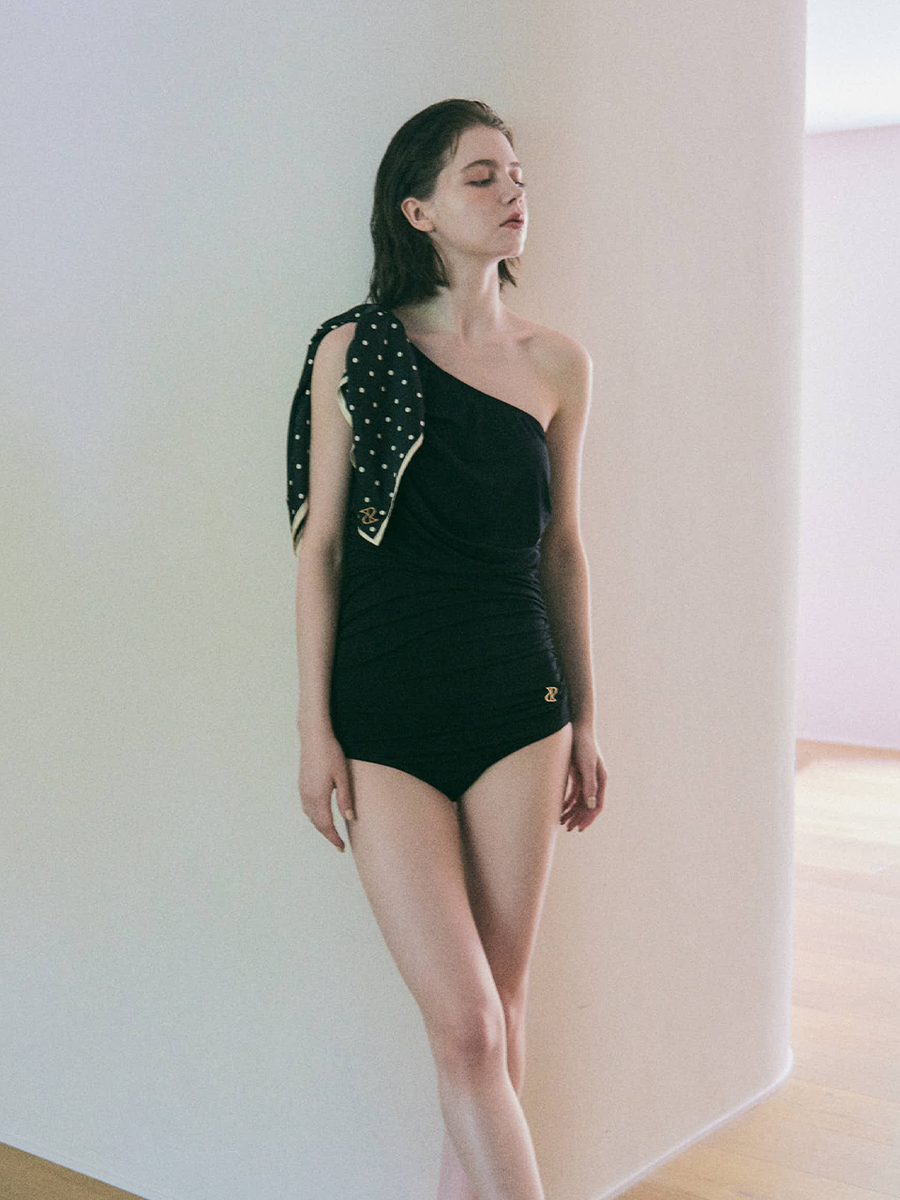 【6/18 OPEN】dot scarf drape swimsuit